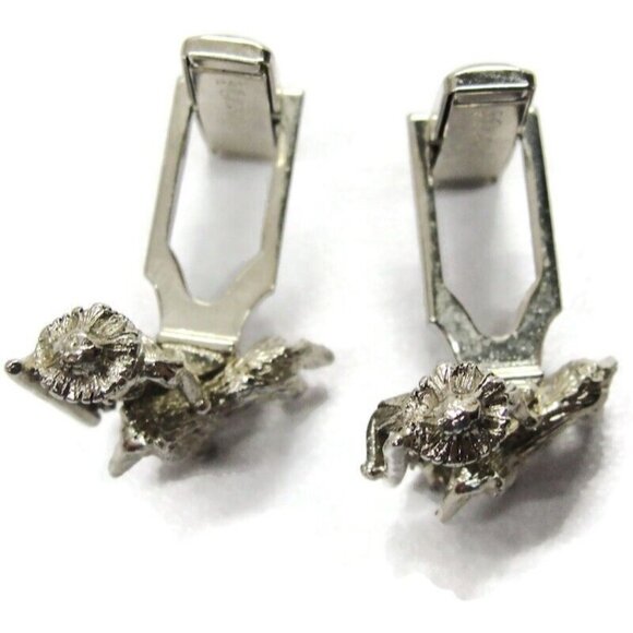 Vintage Sarah Coventry 3D Man & Dog Shepard Boy & Collie Silver Tone Cufflinks - Picture 3 of 11